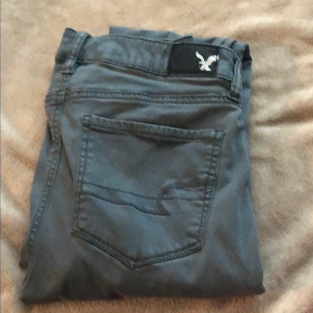Grayish green American eagle skinny jean